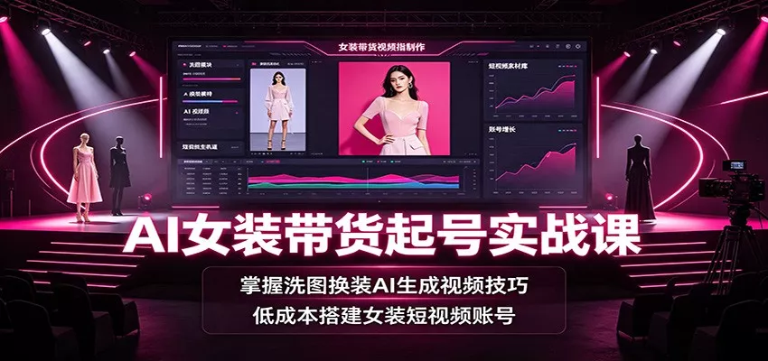 AI女装带货起号实战课：掌握洗图换装AI生成视频技巧，低成本搭建女装短视频账号-心思维创富网_网上创业教程_网络创业项目