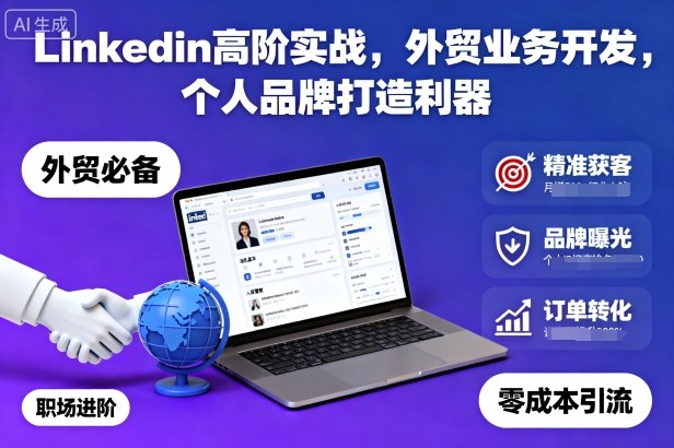 Linkedin高阶实战，外贸业务开发，个人品牌打造利器-心思维创富网_网上创业教程_网络创业项目