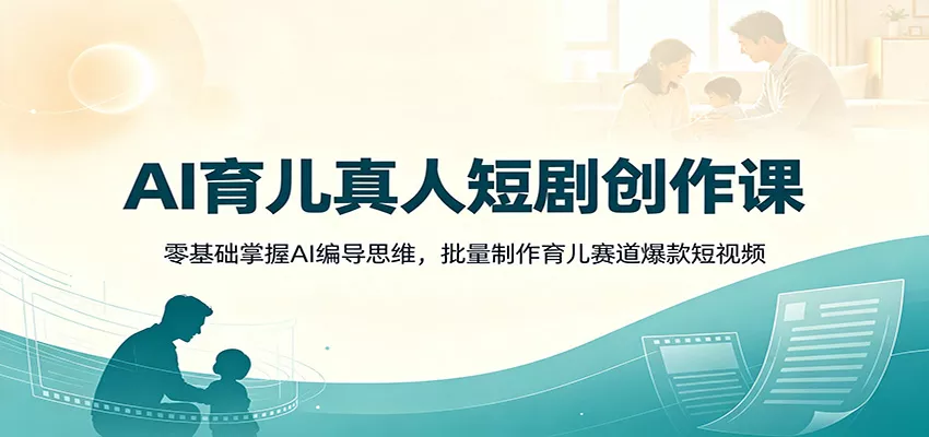 AI育儿真人短剧创作课：零基础掌握AI编导思维，批量制作育儿赛道爆款短视频-心思维创富网_网上创业教程_网络创业项目