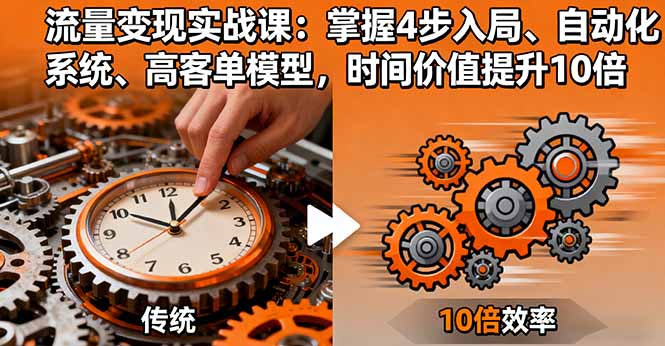 流量变现实战课：掌握4步入局、自动化系统、高客单模型，时间价值提升10倍-心思维创富网_网上创业教程_网络创业项目