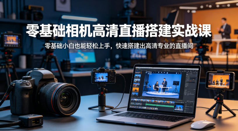 零基础相机高清直播间搭建实战课，小白也能轻松上手，快速搭建出高清专业的直播间-心思维创富网_网上创业教程_网络创业项目