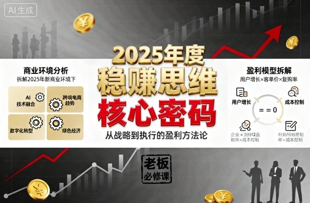 2025年度稳賺思维老板创业营，拆解2025年新商业环境下，企业实现持续盈利的核心密码-心思维创富网_网上创业教程_网络创业项目