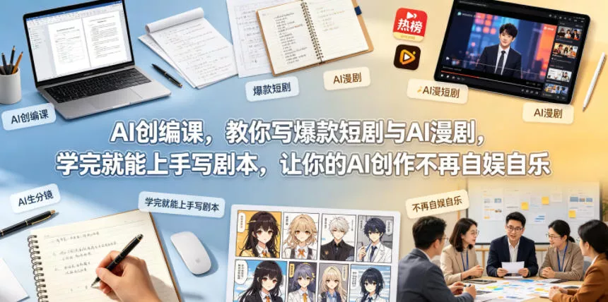 AI创编课，教你写爆款短剧与AI漫剧，学完就能上手写剧本，让你的AI创作不再自娱自乐(更新0521)-心思维创富网_网上创业教程_网络创业项目