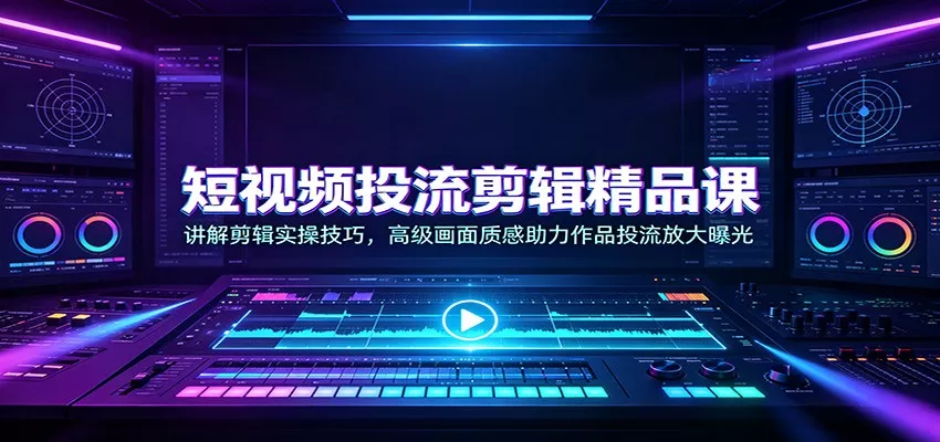 短视频投流剪辑精品课：讲解剪辑实操技巧，高级画面质感助力作品投流放大曝光-心思维创富网_网上创业教程_网络创业项目