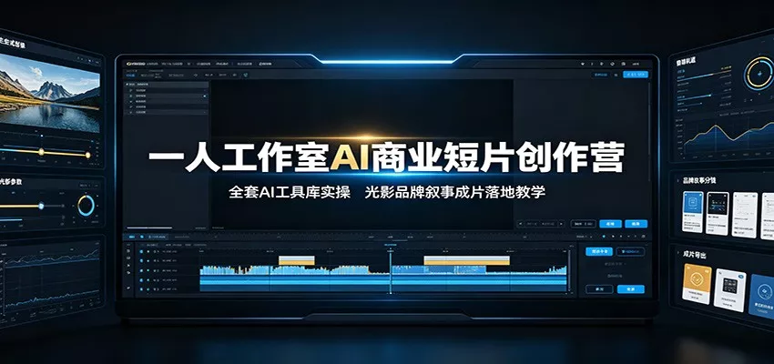 一人工作室AI商业短片创作营：全套AI工具库实操，光影品牌叙事成片落地教学-心思维创富网_网上创业教程_网络创业项目