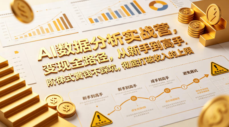 AI数据分析实战营，变现全路径，从新手到高手，阶梯式賺钱不踩坑，彻底打破收入的上限-心思维创富网_网上创业教程_网络创业项目