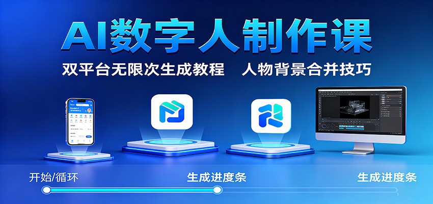 AI数字人制作课：双平台无限次生成教程，人物背景合并技巧-心思维创富网_网上创业教程_网络创业项目