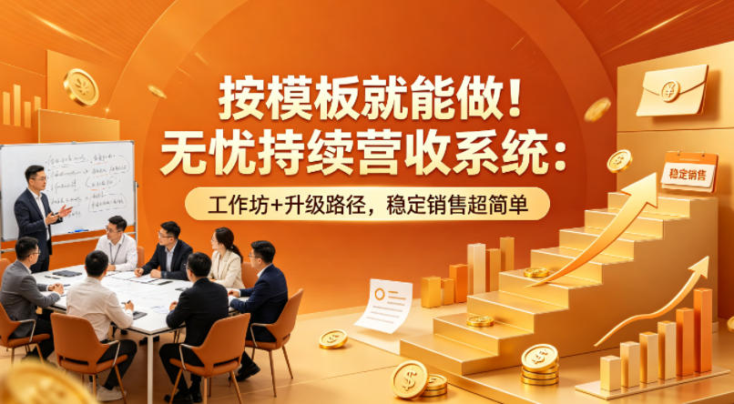 按模板就能做！无忧持续营收系统：工作坊+升级路径，稳定销售超简单【原创双语字幕】-心思维创富网_网上创业教程_网络创业项目