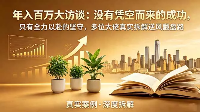 年入百万大访谈-更新：没有凭空而来的成功，只有全力以赴的坚守，多位大佬真实拆解逆风翻盘路-心思维创富网_网上创业教程_网络创业项目