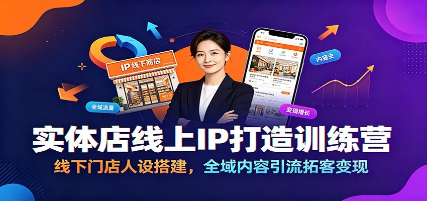 实体店线上IP打造训练营：线下门店人设搭建，全域内容引流拓客变现-心思维创富网_网上创业教程_网络创业项目