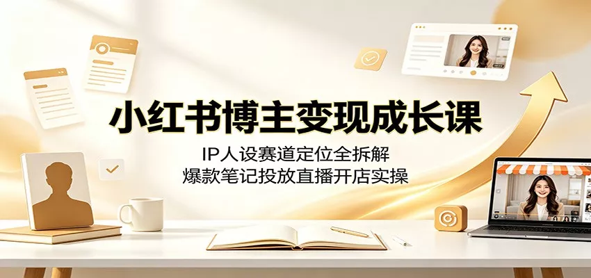 小红书博主变现成长课：IP人设赛道定位全拆解，爆款笔记投放直播开店实操-心思维创富网_网上创业教程_网络创业项目