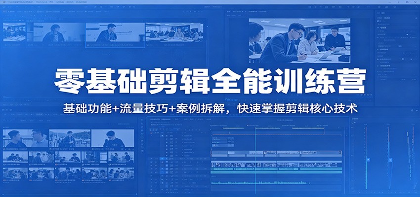 零基础剪辑全能训练营：基础功能+流量技巧+案例拆解，快速掌握剪辑核心技术-心思维创富网_网上创业教程_网络创业项目