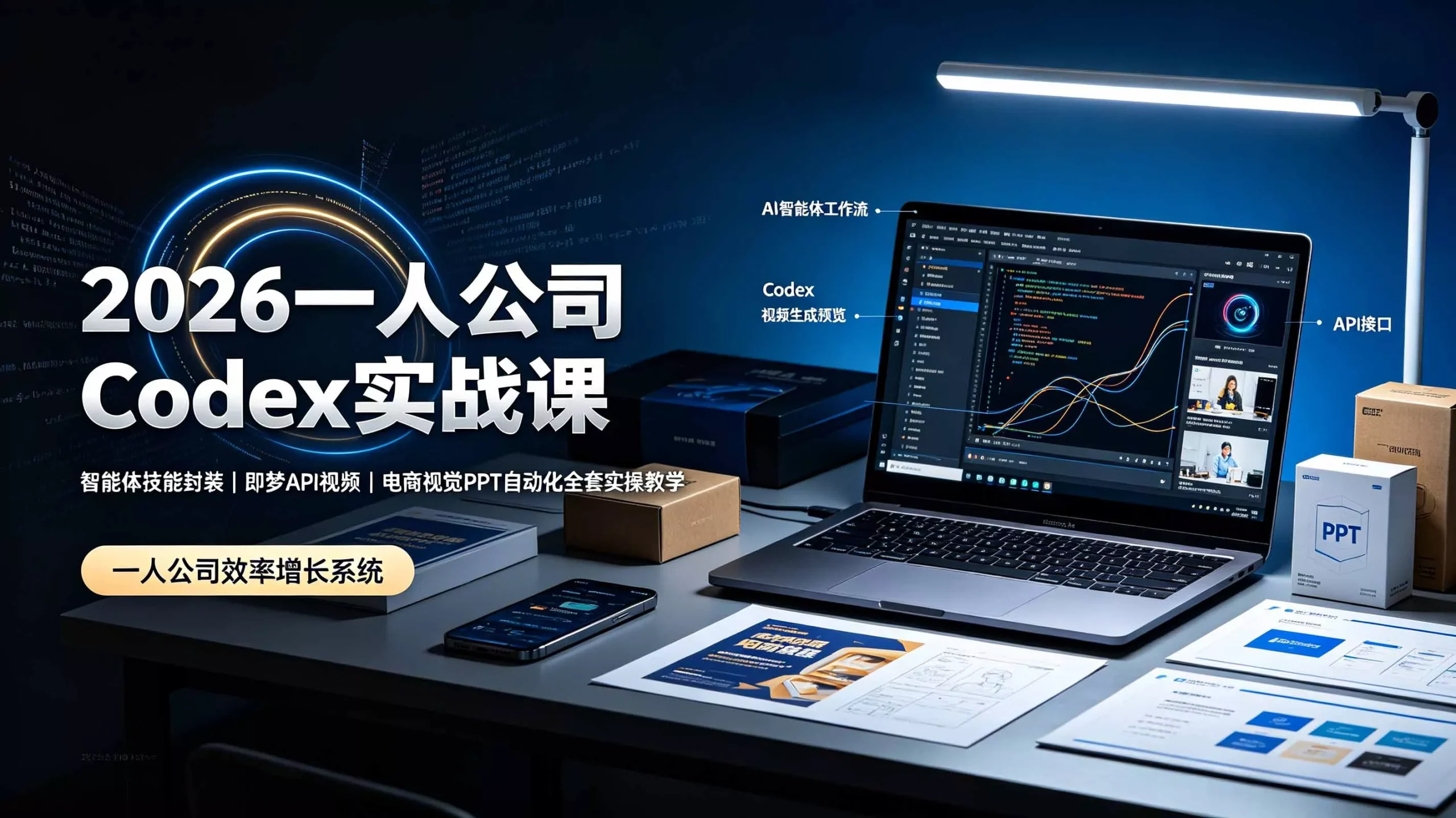 2026一人公司Codex实战课◆智能体技能封装｜即梦API视频｜电商视觉PPT自动化全套实操教学-心思维创富网_网上创业教程_网络创业项目