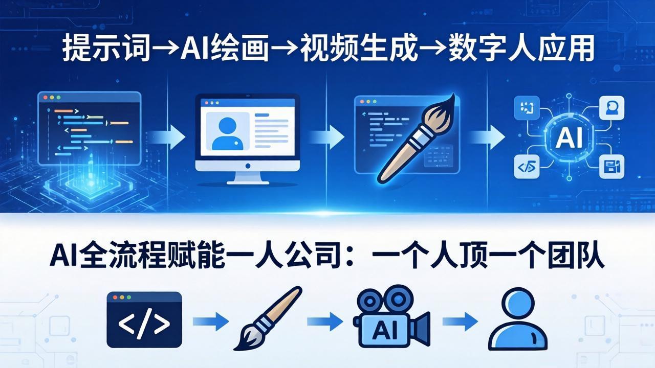 AI全流程赋能一人公司：提示词、绘画、视频、数字人、编程，一个人顶一个团队-心思维创富网_网上创业教程_网络创业项目
