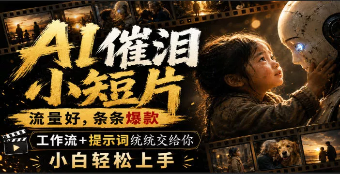 AI催泪小短片，流量好，条条爆款，工作流+提示词统统交给你，小白轻松上手-心思维创富网_网上创业教程_网络创业项目