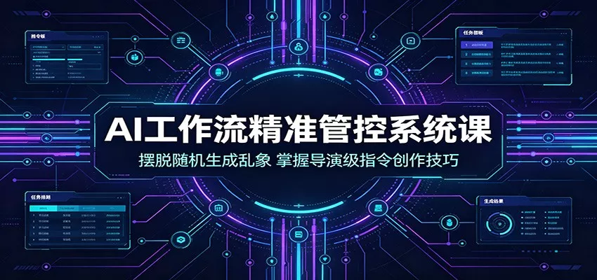 AI工作流精准管控系统课：摆脱随机生成乱象，掌握导演级指令创作技巧-心思维创富网_网上创业教程_网络创业项目