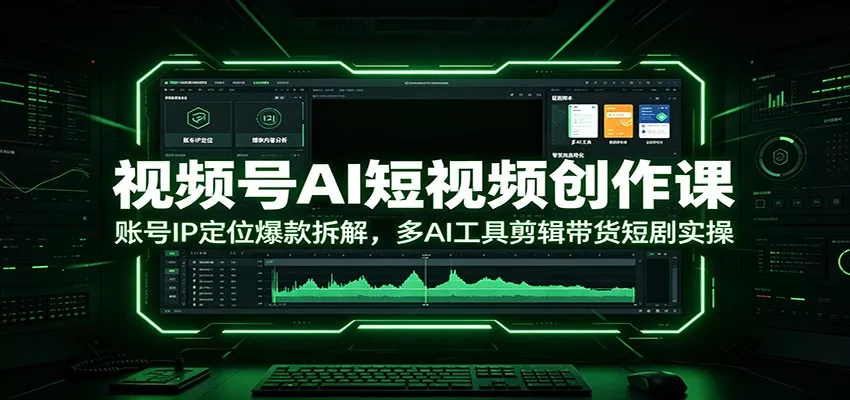 视频号AI短视频创作课：账号IP定位爆款拆解，多AI工具剪辑带货短剧实操-心思维创富网_网上创业教程_网络创业项目