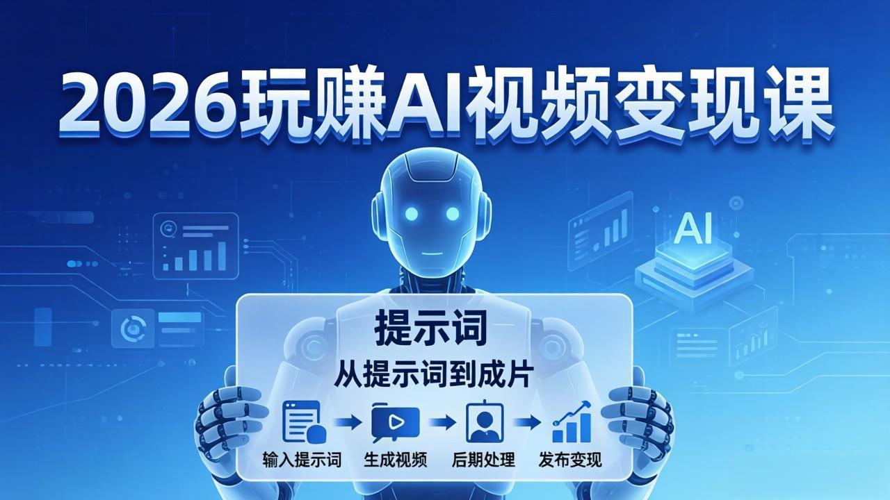 2026玩赚AI视频变现课：掌握 AI 视频全流程技能，从提示词到成片高效产出-心思维创富网_网上创业教程_网络创业项目