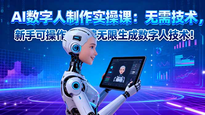 AI数字人制作实操课：无需技术，新手可操作，免费无限生成数字人技术！-心思维创富网_网上创业教程_网络创业项目