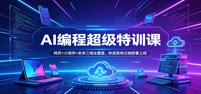 AI编程超级特训课：网页+小程序+安卓三端全覆盖，快速落地云端部署上线-心思维创富网_网上创业教程_网络创业项目