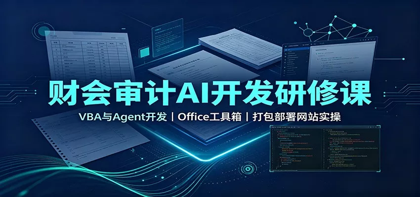 财会审计AI开发研修课：VBA与Agent开发，Office工具箱，打包部署网站实操-心思维创富网_网上创业教程_网络创业项目