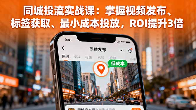 同城投流实战课：掌握视频发布、标签获取、最小成本投放，ROI提升3倍-心思维创富网_网上创业教程_网络创业项目