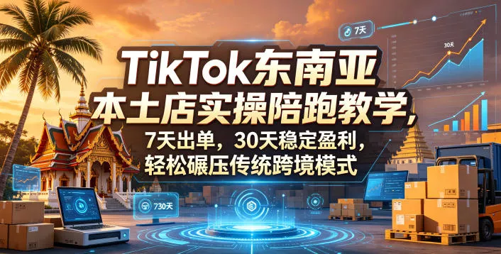 TikTok东南亚本土店实操陪跑教学，7天出单，30天稳定盈利，轻松碾压传统跨境模式(更新0819)-心思维创富网_网上创业教程_网络创业项目