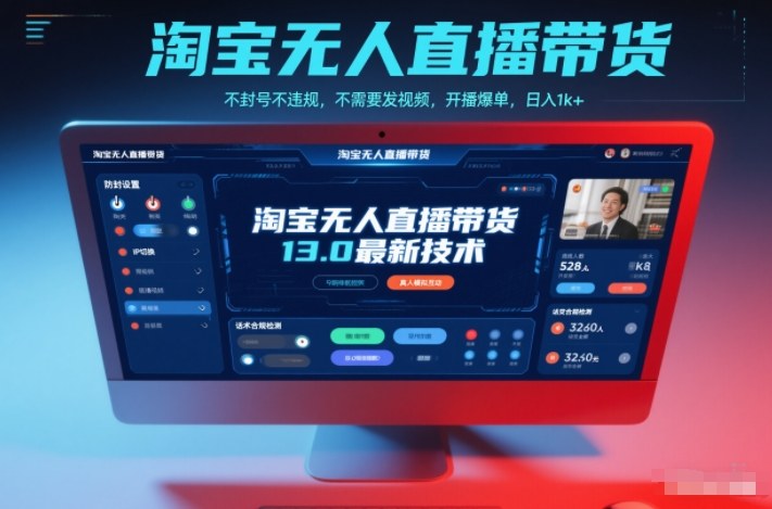 淘宝无人直播带货13.0最新技术，不封号不违规，不需要发视频，开播爆单，日入1k+【揭秘】-心思维创富网_网上创业教程_网络创业项目