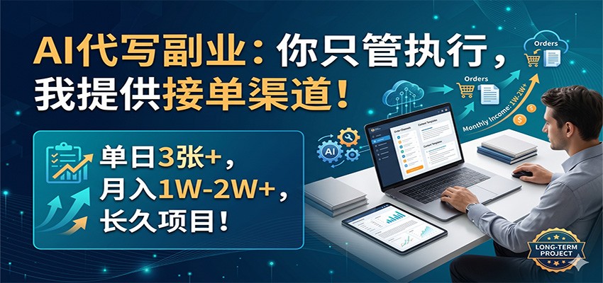 AI代写副业：你只管执行，我提供接单渠道！单日3张+，月入1W-2W+，长久项目-心思维创富网_网上创业教程_网络创业项目