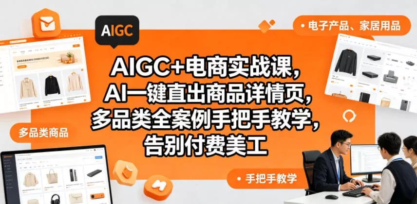 AIGC+电商实战课，AI一键直出商品详情页，多品类全案例手把手教学，告别付费美工(更新0820)-心思维创富网_网上创业教程_网络创业项目