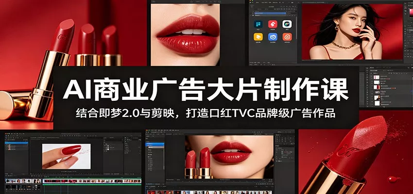 AI商业广告大片制作课：结合即梦2.0与剪映，打造口红TVC品牌级广告作品-心思维创富网_网上创业教程_网络创业项目