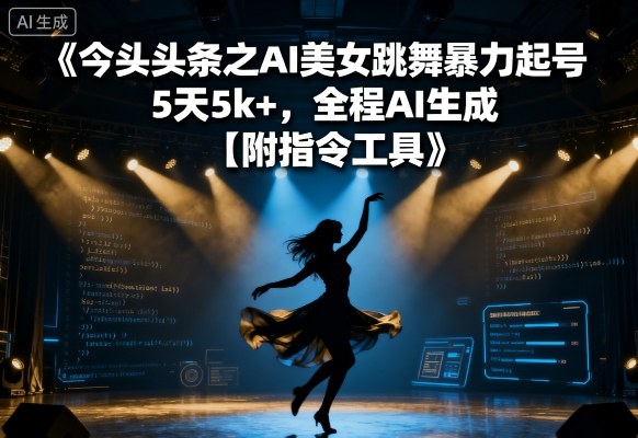 今日头条之AI美女跳舞暴力起号，5天1k+，全程AI生成【附指令工具】-心思维创富网_网上创业教程_网络创业项目