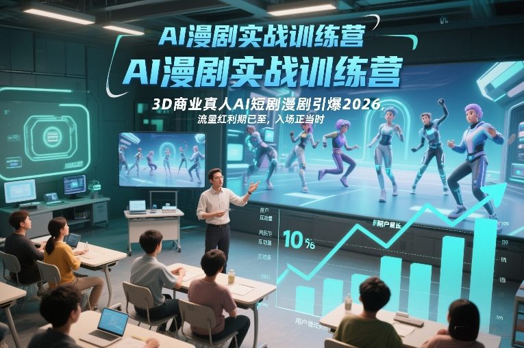 AI漫剧实战训练营，3D商业真人AI短剧漫剧引爆2026，流量红利期已至，入场正当时-心思维创富网_网上创业教程_网络创业项目