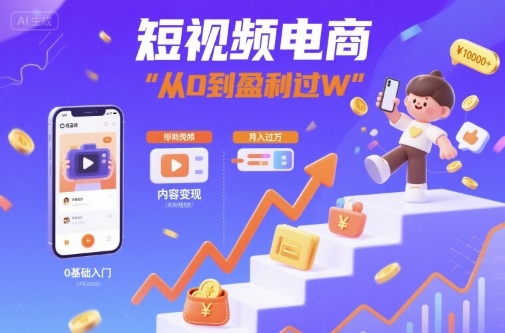 短视频电商：短视频变现从0到盈利过W-心思维创富网_网上创业教程_网络创业项目