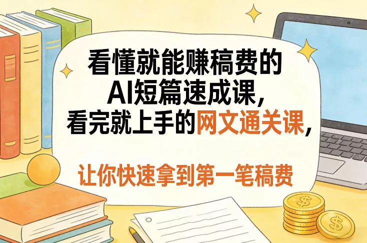 看懂就能賺稿费的AI短篇速成课，看完就上手的网文通关课，让你快速拿到第一笔稿费(更新8月)-心思维创富网_网上创业教程_网络创业项目