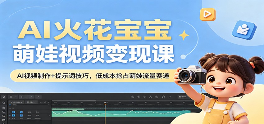 AI火花宝宝萌娃视频变现课：AI视频制作+提示词技巧，低成本抢占萌娃流量赛道-心思维创富网_网上创业教程_网络创业项目