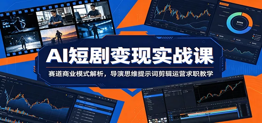 AI短剧变现实战课：赛道商业模式解析，导演思维提示词剪辑运营求职教学-心思维创富网_网上创业教程_网络创业项目