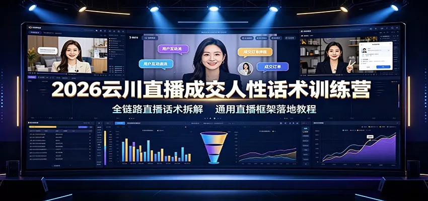 2026云川直播成交人性话术训练营：全链路直播话术拆解，通用直播框架落地教程-心思维创富网_网上创业教程_网络创业项目