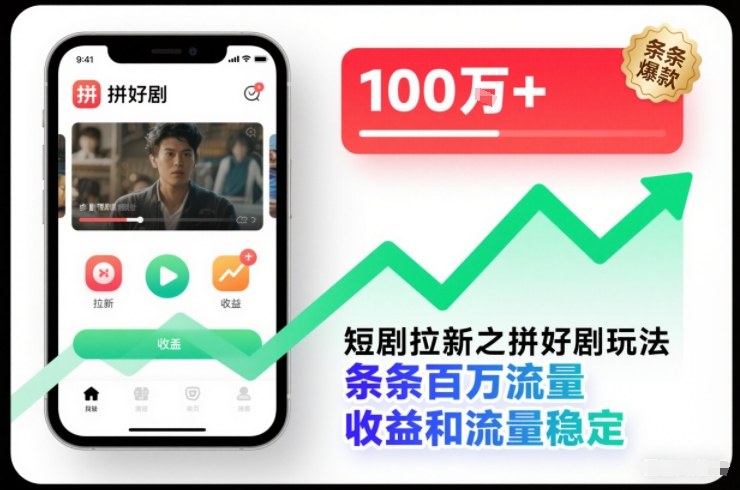 短剧拉新之拼好剧玩法，条条百万流量，收益和流量稳定-心思维创富网_网上创业教程_网络创业项目