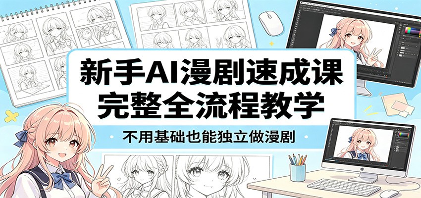 新手AI漫剧速成课：完整全流程教学，不用基础也能独立做漫剧-心思维创富网_网上创业教程_网络创业项目