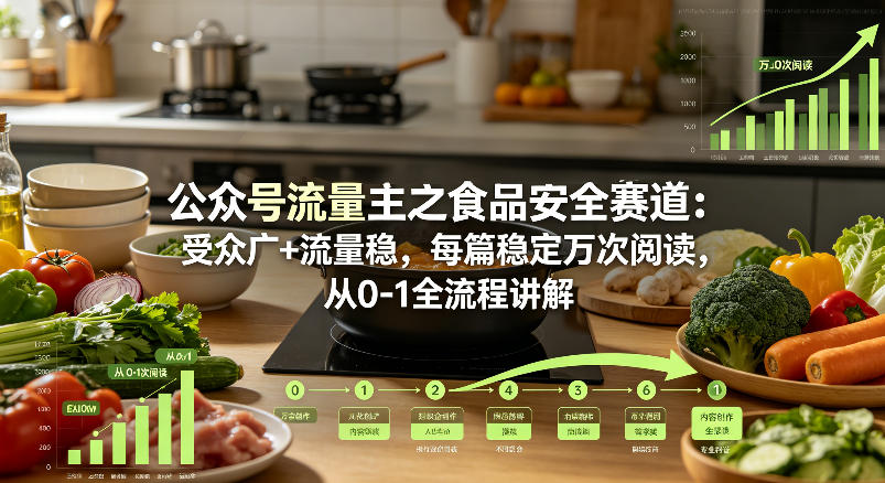 公众号流量主之食品安全赛道，受众广+流量稳，每篇作品稳定万次阅读，从0-1全流程讲解-心思维创富网_网上创业教程_网络创业项目