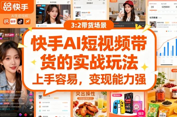 快手ai短视频带货的实战玩法，上手容易，变现能力强-心思维创富网_网上创业教程_网络创业项目