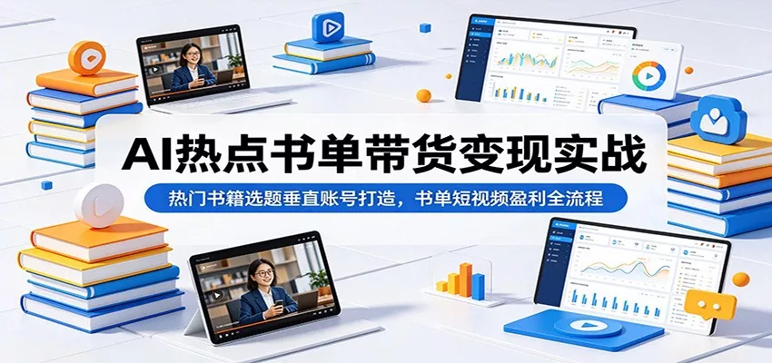 AI热点书单带货变现实战：热门书籍选题垂直账号打造，书单短视频盈利全流程-心思维创富网_网上创业教程_网络创业项目