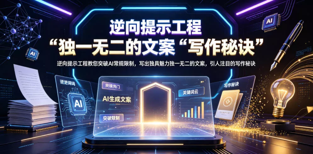 逆向提示工程教您突破AI常规限制，写出独具魅力独一无二的文案，引人注目的写作秘诀【原创双语字幕】-心思维创富网_网上创业教程_网络创业项目