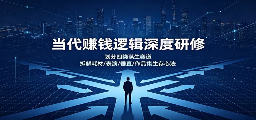 当代赚钱逻辑深度研修：划分四类谋生赛道，拆解耗材/表演/垂直/作品集生存心法-心思维创富网_网上创业教程_网络创业项目