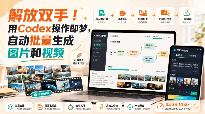 解放双手！用Codex操作即梦，自动批量生成图片和视频-心思维创富网_网上创业教程_网络创业项目