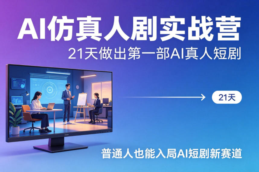 AI仿真人剧实战营，21天做出第一部AI真人短剧，普通人也能入局AI短剧新赛道(更新)-心思维创富网_网上创业教程_网络创业项目