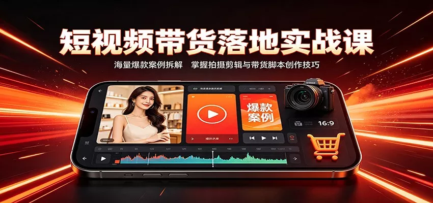 短视频带货落地实战课：海量爆款案例拆解，掌握拍摄剪辑与带货脚本创作技巧-心思维创富网_网上创业教程_网络创业项目