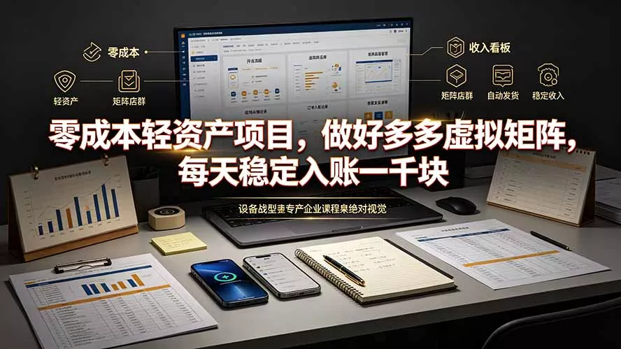 零成本轻资产项目，做好多多虚拟矩阵，每天稳定入账一千块-心思维创富网_网上创业教程_网络创业项目