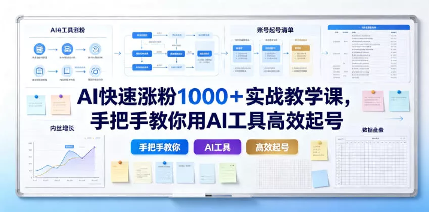 AI快速涨粉1000＋实战教学课，手把手教你用AI工具高效起号-心思维创富网_网上创业教程_网络创业项目